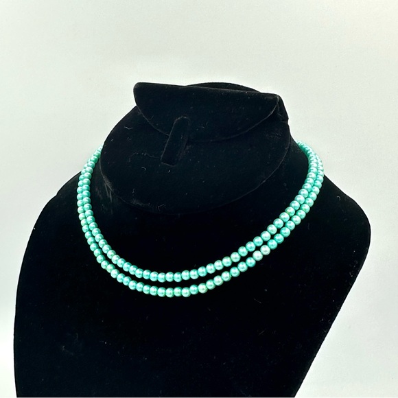 Jack Short Strand Necklace in Vintage Gold Teal Crystal main image 0